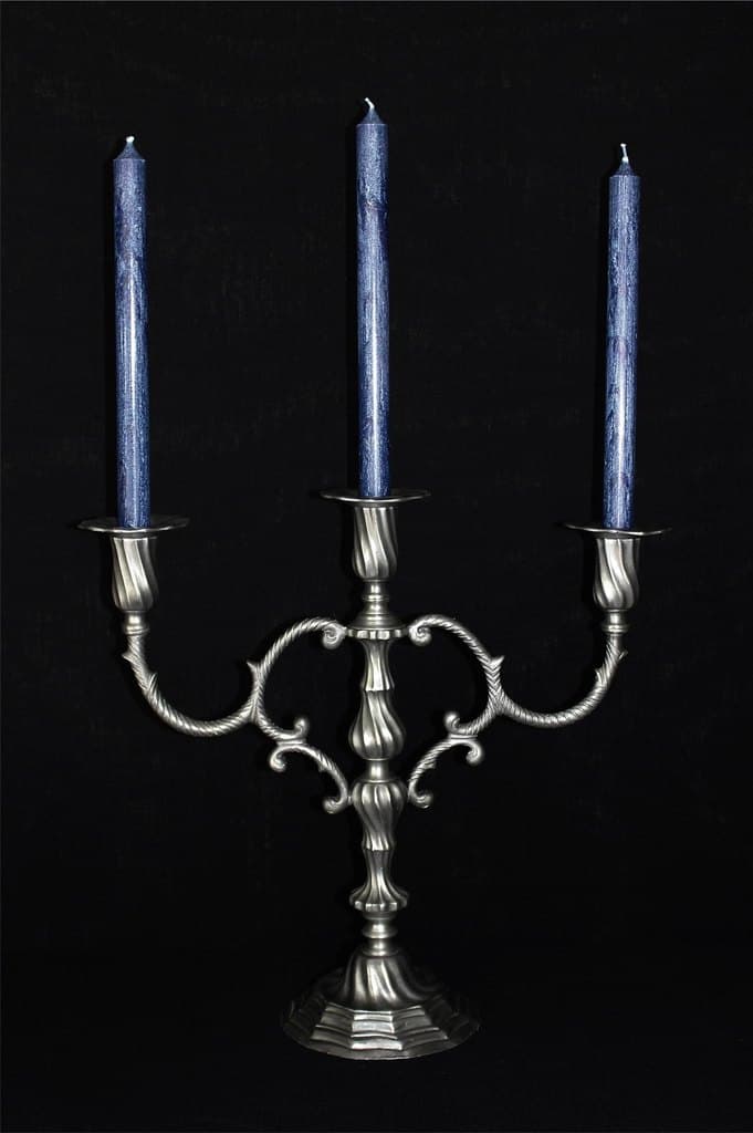 Pewter Triple Candelabra