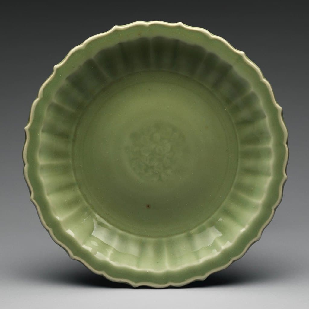 Celadon Fluted Serving Plate