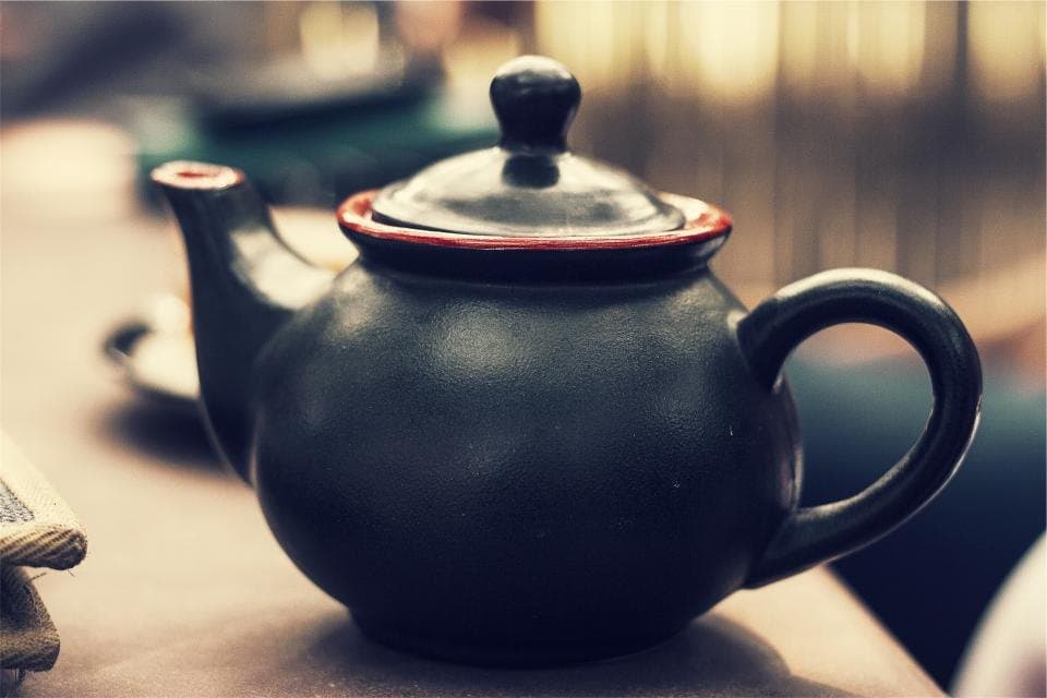 Black Stoneware Teapot